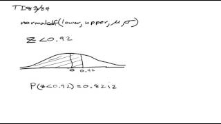 Standard Normal Distribution on TI83 [upl. by Yug]