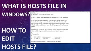 How to edit hosts file in Windows 10  Edit hosts file  QuickWhat is hosts file [upl. by Etnuahc563]