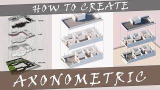 Exploded Axonometric View in Sketchup and Photoshop [upl. by Nasia]