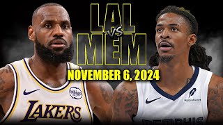 Los Angeles Lakers vs Memphis Grizzlies Full Game Highlights  November 6 2024  202425 NBA Season [upl. by Immas]