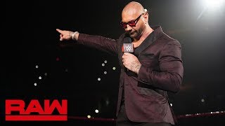 Batista sends a final message to Triple H before WrestleMania Raw April 1 2019 [upl. by Amees]