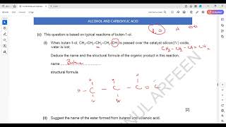 Alcohols and Carboxylic Acid Cambridge IGCSE O level Chemistry Structure 2 to 3 Lesson 66 part e [upl. by Sixele]