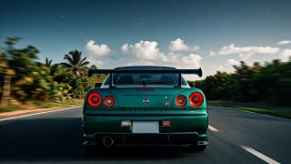 Nissan skyline gtr r34  Logitech g920  Assetto corsa  Anochece en la Isla [upl. by Ayidah]