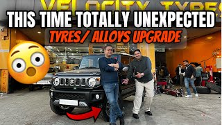 Finally Alloys Tyres लगा दिये अपनी JIMNY में  Tyres and Alloys Upgrade  AUTOMOTIV17modification [upl. by Siram]