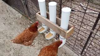 Comedero para GALLINAS y POLLOS Fácil de hacer en PVC [upl. by Anelyak]