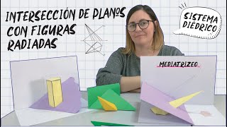 Clase de INTERSECCIÓN DE PLANOS CON FIGURAS en sistema diédrico [upl. by Cahan]