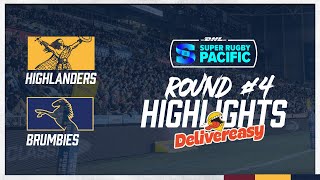 HIGHLANDERS V BRUMBIES  SR ROUND 4 2024  DELIVEREASY HIGHLIGHTS [upl. by Glaudia]