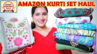 😍Amazon FestiveOfficeCollege Wear Kurti Set haul Starting From 709😍 [upl. by Ahsinav]