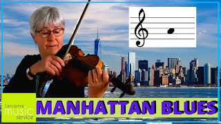 Manhattan Blues on Violin  Vamoosh Violin Book 1  Lancashire Music Service [upl. by Caprice]