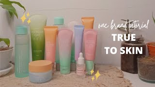 One Brand Tutorial Skincare True To Skin✨🍃 Full Review Serangkaian Produk Ada Sunscreen Baru🤫 [upl. by Nyer]