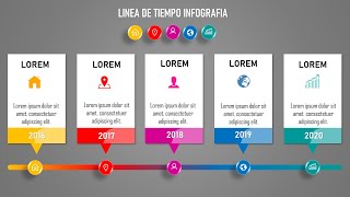 como hacer linea de tiempo en POWER POINT diseño creativo Power Point Infografía creativa✅ [upl. by Ardis]