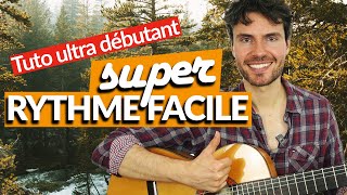 Un RYTHME SUPER FACILE pour débuter la guitare  TUTO GUITARE débutant [upl. by Ahsinra]