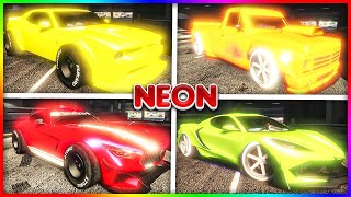 TOP 5 Rare GLOWING NEON PAINT JOBS IN GTA 5 ONLINE  CREW COLORS [upl. by Kho]