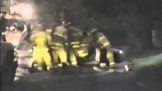 TV footage of airbag injuring fireman [upl. by Dammahum]