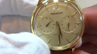 vintage 1957 Jaeger LeCoultre 18k gold Futurematic SR497 watch [upl. by Amliv676]