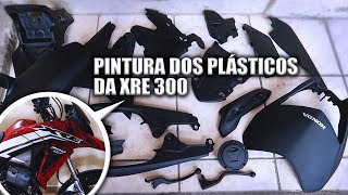 COMO PINTAR OS PLASTICOS DA XRE 300 NO PRETO FOSCO TOP [upl. by Adhern765]