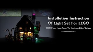 Installation Instruction Of Light Set For LEGO 21341 The Sanderson Sisters Cottage [upl. by Zephaniah]