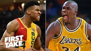 Shaq is wrong about Giannis being better than him – Stephen A  First Take [upl. by Soane935]