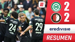 FEYENOORD y SANTIAGO GIMÉNEZ pactaron un durísimo empate por 22 con el GRONINGEN  Eredivisie [upl. by Streetman]