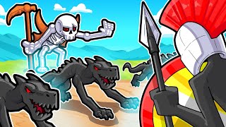 NEW Undead Army of Chaos VS Stickman Speartons in Stick War 3 [upl. by Annwahs]