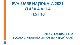 Evaluare Nationala 2021  Test de antrenament 10 [upl. by Joellen]