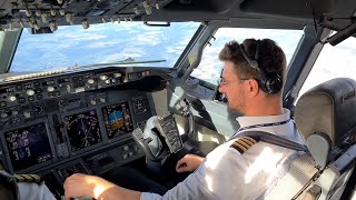 Boeing B737 Pilot View  Startup and Take Off To Paris CDG [upl. by Solorac]