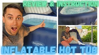 SALUSPA HAWAII INFLATABLE HOT TUB REVIEW AND INSTRUCTION [upl. by Kee]