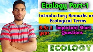 Ecology part1 Autecology Synecology BSc 2 year [upl. by Brandi]