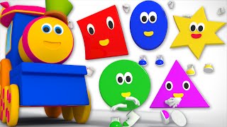 five little shapes  Kids Tv Show  nursery rhyme  Shapes Song Kids Tv  Bob The Train [upl. by Hyacinthe]