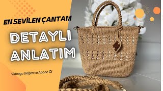 Kağıt ip hasır çanta yapımıDetaylı çanta yapımıbölüm 2 [upl. by Nanyt]