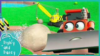 🚧 Blockage in the Trench  Working Together  Digley and Dazey  Kids Construction Truck Cartoons [upl. by Tremain508]