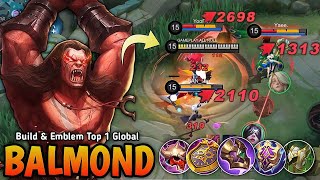 Balmond New Full Tank Build and Brutal Emblem ONE SHOT DAMAGE  Build Top 1 Global Balmond [upl. by Miuqaoj]