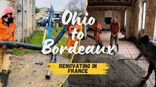 Pouring Concrete Inside a 1700s French Stone House US couple renovating old stone house in France [upl. by Neumark]