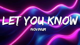 NoVinum  Let You Know Lyrics [upl. by Melnick]