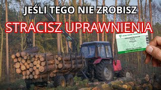 NIE STRAĆ SWOICH UPRAWNIEŃ  Uprawnienia na żurawie leśne  przyczepy  forwardery  harvestery [upl. by Ardnasac939]