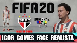 FIFA 20  IGOR GOMES  SÃO PAULO  FACE REALISTA  LOOK ALIKE  HOW TO MAKE  PROCLUBS  TUTORIAL [upl. by Eirehs]