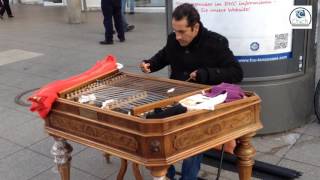 Amazing street musician  Hungarian cimbalom [upl. by Sillihp]