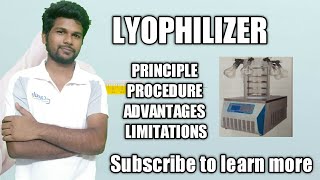 LYOPHILIZER  ENGLISH PRINCIPLE  PROCEDURE  ADVANTAGES  BPHARM SEM 5  INDUSTRIAL PHARMACY [upl. by Boy]