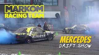 Mercedes M104 turbo terrorbenz amp Mercedes E500 V8 turbo drift show  Markom Racing team AMTS 2024 [upl. by Nosredna]