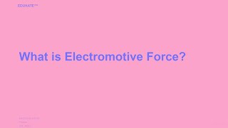 What is Electromotive Force [upl. by Eelinej106]