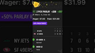 Draft kings payout 49ers vs jets [upl. by Omik]