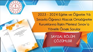 Merkezî Sınava Yönelik Örnek Sorular Çözümleri 2023  2024 1 Dönem  SAYISAL BÖLÜM [upl. by Gelasius822]