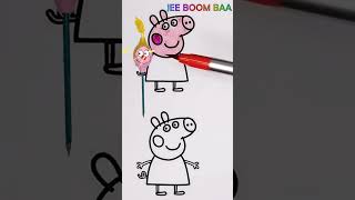 Peppa Pig Coloring and Painting for Kids amp Toddlers  Learn colors with joy  Easy drawing shorts [upl. by Edna]