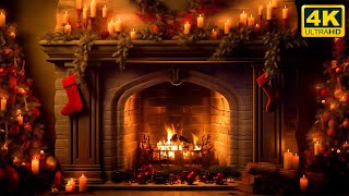 Christmas Fireplace 4K 🔥 Burning Fireplace amp Crackling Fire Sounds NO Music [upl. by Ru959]