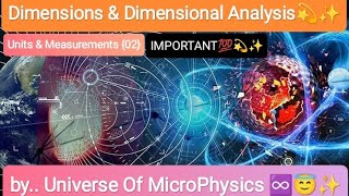 Dimensions amp Dimensional Analysis  11th Physics JEE NEET IIT  by Universe Of MicroPhysics♾️ 😇✨💫 [upl. by Lemay187]