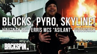 Blocks Pyro Skyline Hautnah bei Ferris MCs quotAsilantquot Videodreh [upl. by Nnaillek]