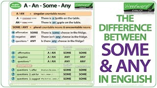 SOME and ANY in English  Grammar Lesson  A An Some or Any [upl. by Eelinej770]