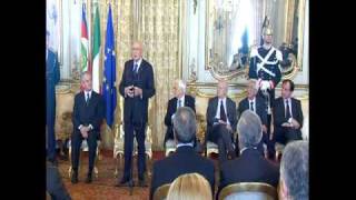 Il Presidente Napolitano alla presentazione dei francobolli per il 150° della spedizione dei Mille [upl. by Hardy]