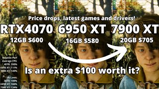 GPU Price drops bring these into competition 7900 XT vs 4070 vs 6950 XT revisited in latest games [upl. by Jeannette]