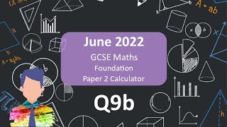 Q9b AQA GCSE Maths Foundation Paper 2 June 2022 [upl. by Ahearn710]